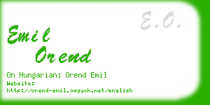 emil orend business card